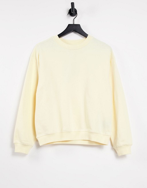Monki Nana organic cotton blend sweatshirt in yellow