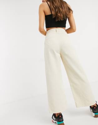 off white wide leg pants