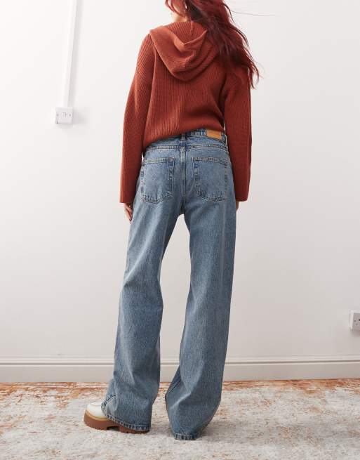 Monki - Naoki - Jeans ampi a vita bassa lavaggio blu medio, 2 di 5