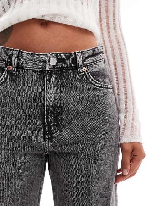 Monki - Naoki - Lavtaljede og løstsiddende jeans i sort syrevask, 3 af 5