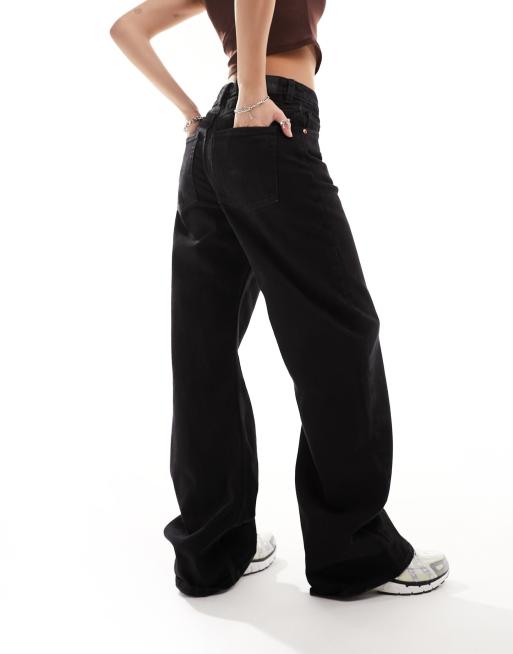 Monki Naoki loose fit low rise jeans in black ASOS