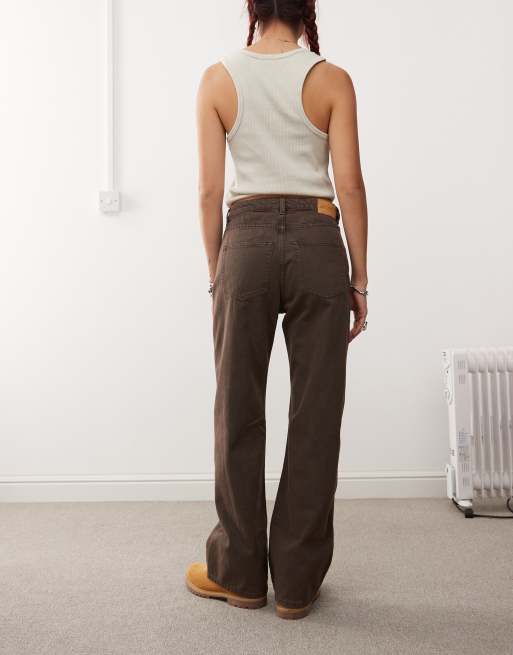 Monki Naoki low rise loose fit baggy jeans in faded brown ASOS