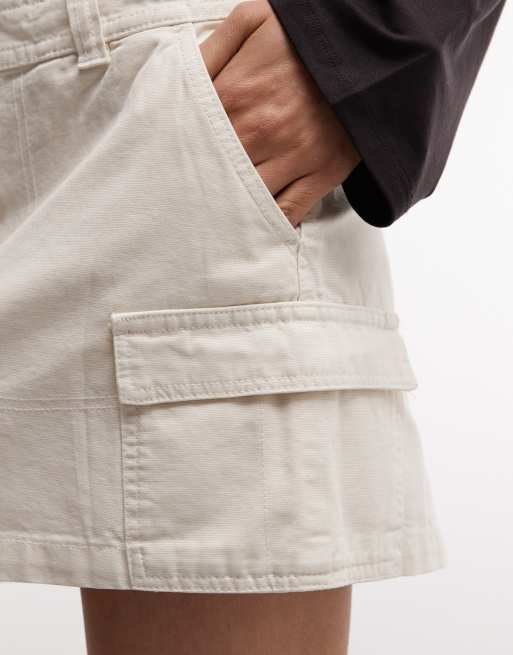 Monki – Naturvit minikjol i cargostil med fickor av bomull, 5 av 5