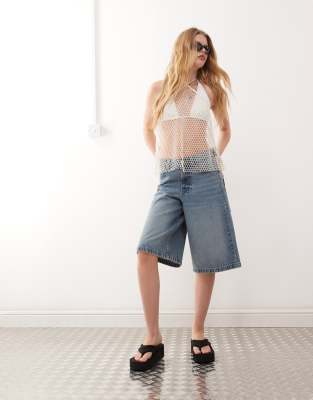 Monki Net Halter Neck Top
