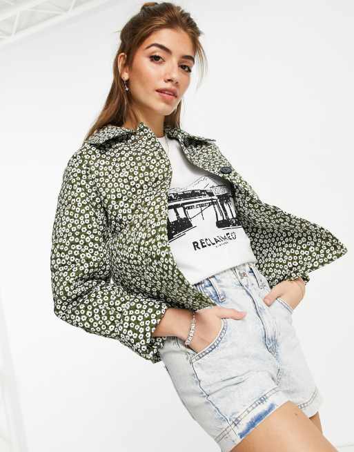 Monki - Nico - Veste matelassée en coton à imprimé fleurs - MULTI