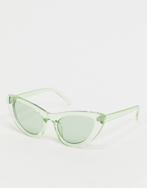 Monki Nicolina cat eye sunglasses in green