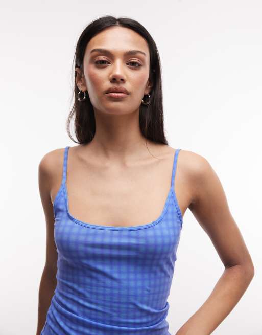 Monki – Niebieskie szorty hotpants w kratkę vichy, część zestawu, 2 z 3