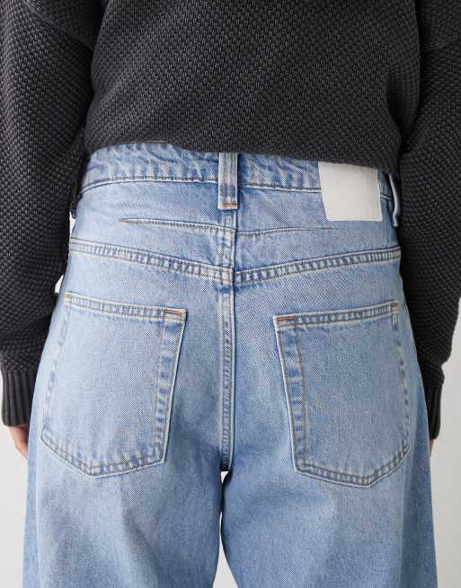 Monki – Niebieskie jeansy z baryłkowymi nogawkami, 4 z 5