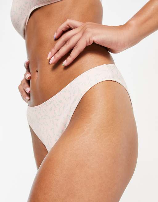 Monki – Nilla – Rosa blommönstrad bikiniunderdel av - MULTI