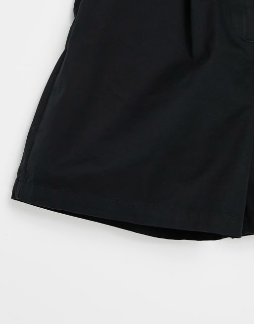 Morgan tailored short with scallop hem detail in black