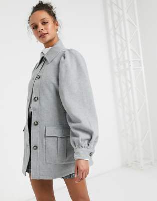 monki long belted coat