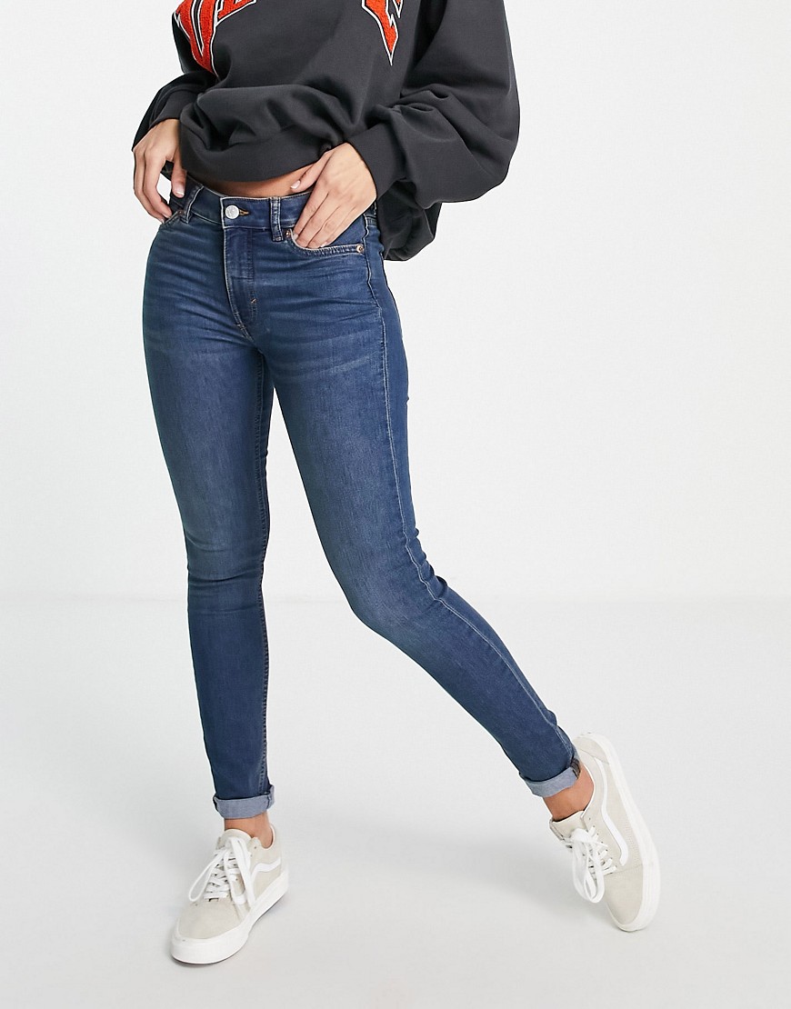 Lengtegraad lood Anoniem Monki Nokimi cotton skinny jeans in stormy blue - MBLUE - Asos UK |  StyleSearch