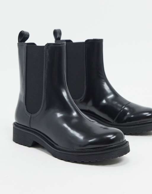 Monki Nori faux leather chelsea boots in black | ASOS