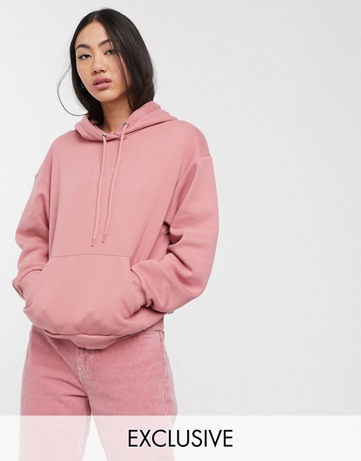 Monki Oda be good hoodie in pink