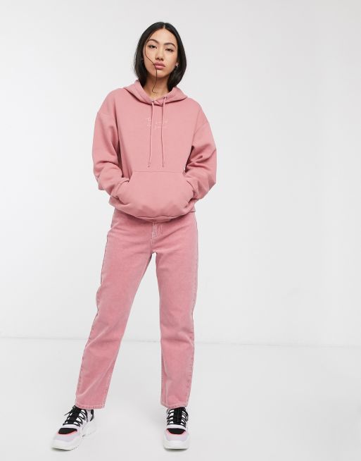 Monki Oda be good hoodie in pink