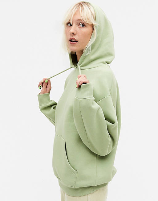 tennis konvertering dramatisk Monki Oda cotton hoodie in sage green - MGREEN | ASOS