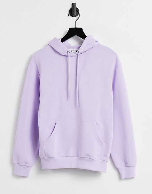 Monki Oda cotton hoodie in lilac - PURPLE