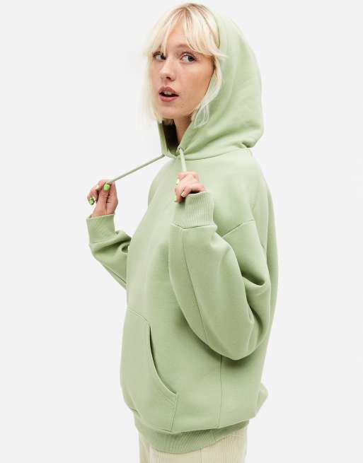 Monki Oda Organic Cotton Hoodie In Sage Green Asos
