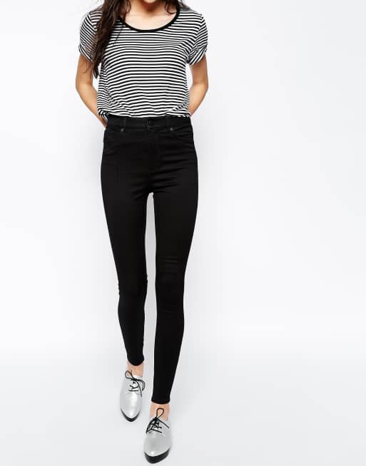 skrige Fortov Fancy kjole Monki Oki Deluxe slim high waist jeans with organic cotton in deep black |  ASOS