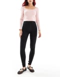 [Monki] Monki Oki skinny jeans in black W25 Black