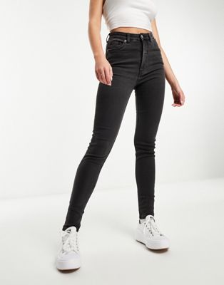 Monki Oki skinny jeans in washed black - ASOS Price Checker