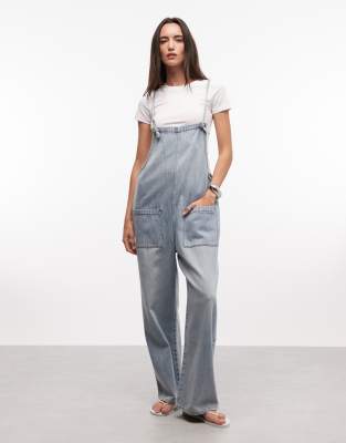 Monki Olga Denim Overalls In Blue