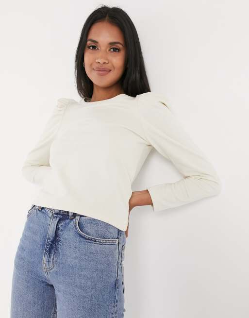 Sweatshirt with hot sale puff sleeves