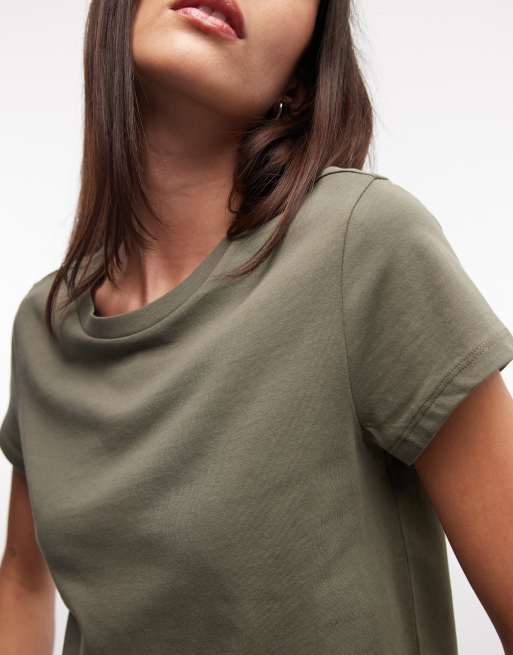 Monki – Oliwkowy T-shirt, 3 z 4