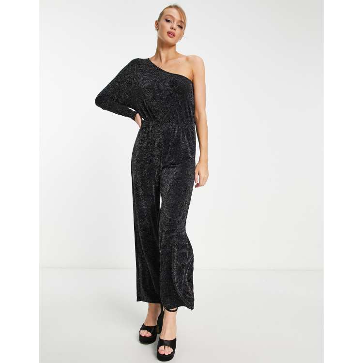 Missguided exclusive one shoulder deals jumpsuit in gold glitter