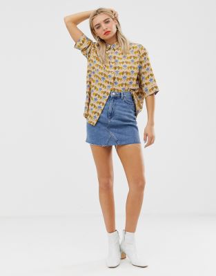 monki denim mini skirt