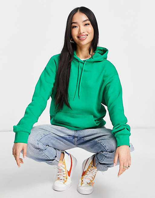 Hoodies & Sweatshirts Monki organic cotton hoodie in bright green 