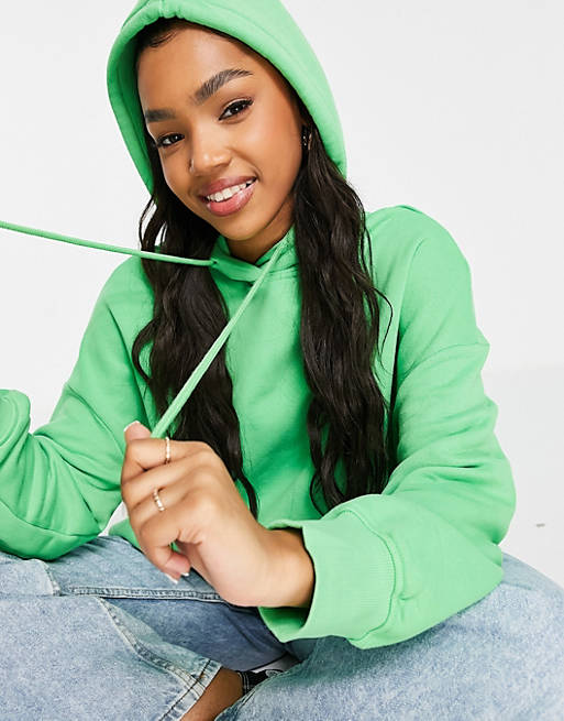 Hoodies & Sweatshirts Monki organic cotton oversize hoodie in bright green 
