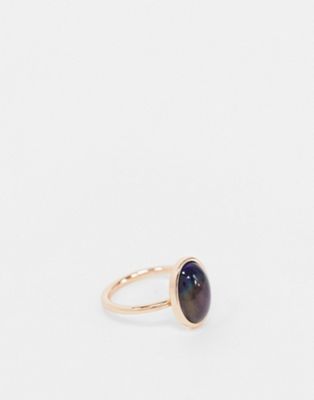 Monki oval mood ring in gold | ASOS