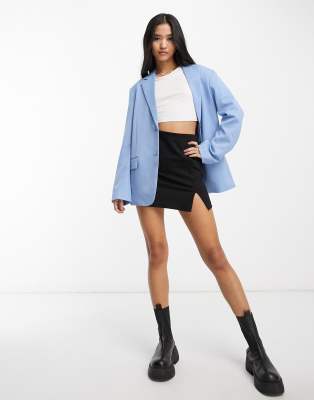 Monki - Oversize-Dad-Blazer in Blau, Kombiteil