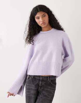 Monki - Oversize-Strickpullover in Flieder-Lila