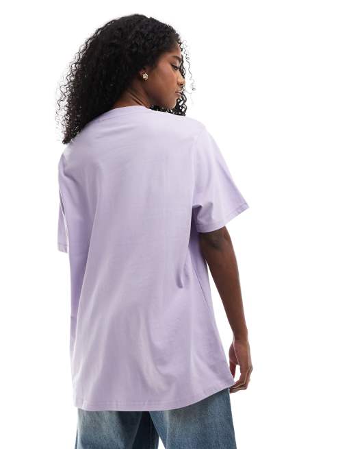 Monki – Oversize-T-Shirt in Flieder mit Print vorne, 4 von 4