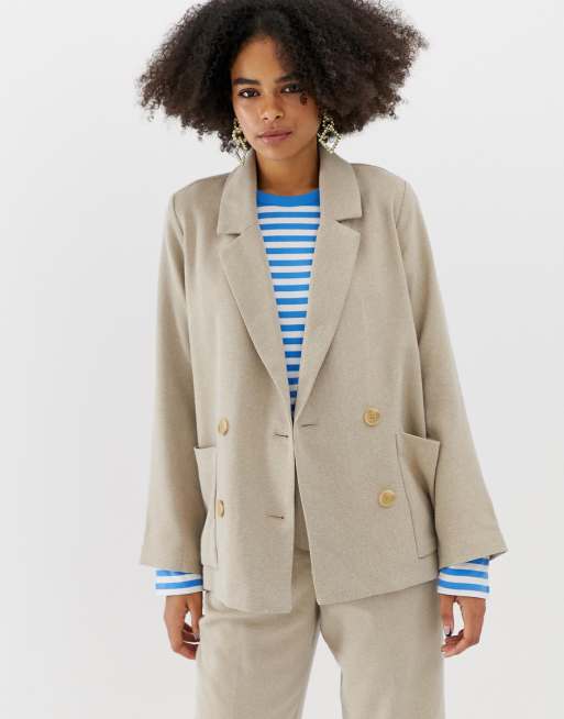 Transplanteren Uitmaken hartstochtelijk Monki oversized blazer in beige | ASOS