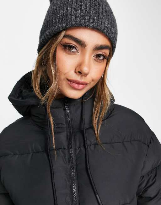 Hooded puffer jacket monki new arrivals