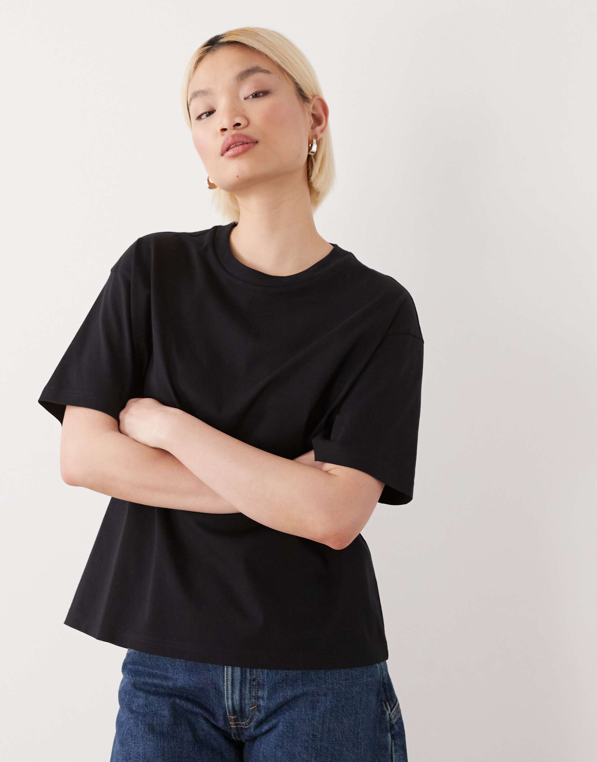 monki oversized boxy t-shirt in black