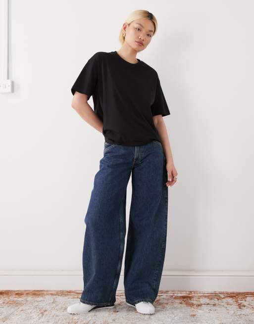 Monki oversized boxy T-shirt in black, 2 of 4
