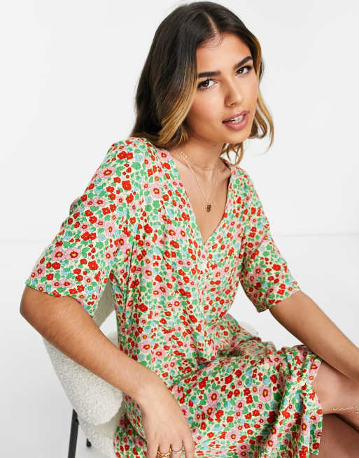 oversized button up dress monki Monki Shirt dress - white - (Pre-owned)