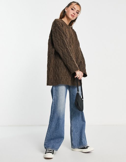 Monki Oversized Cable Knit Sweater