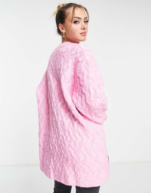 Oversized pink cheap knit sweater