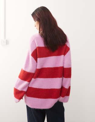 Monki Oversized Cardigan In Pink