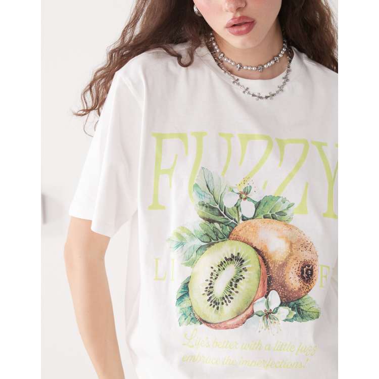 Monki oversized graphic t-shirt in floral fruit print | ASOS