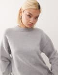 [Monki] Monki oversized jumper with drop shoulder in grey melange XXL Grey melange
