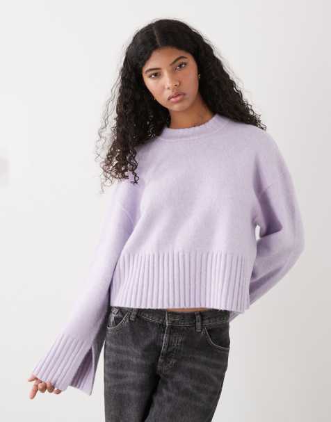 Monki oversized knit sweater in lilac - view 1