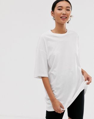 Monki - Oversized lang T-shirt in wit