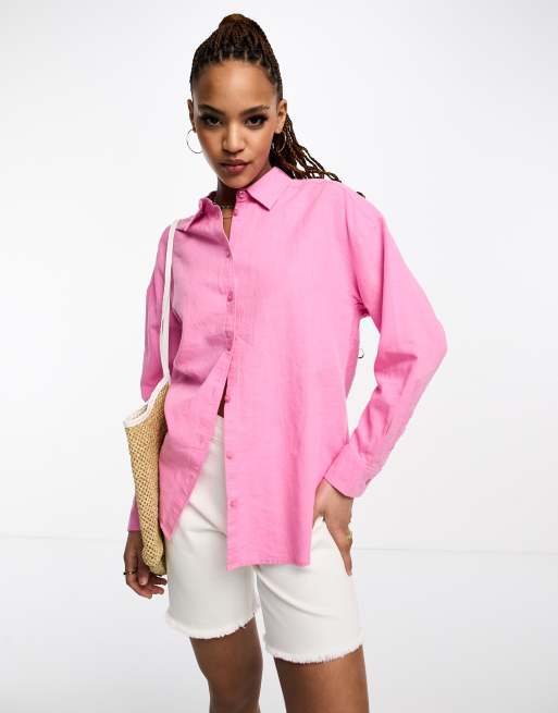 Roze best sale linnen blouse