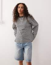 Levi's union tonal logo striped rugby polo in navy